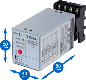 ロードセルシグナルコンディショナー TC-11AC / TC-11DC サイズ