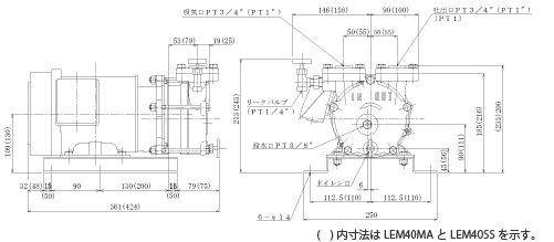 LEM20MA / LEM40MA / LEM40SS 寸法図