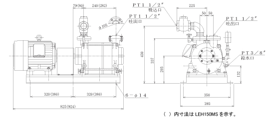 LEH100MS，150MS 寸法図